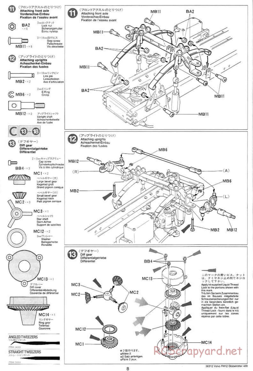 Tamiya - Volvo FH12 Globetrotter 420 - Manual - Page 8