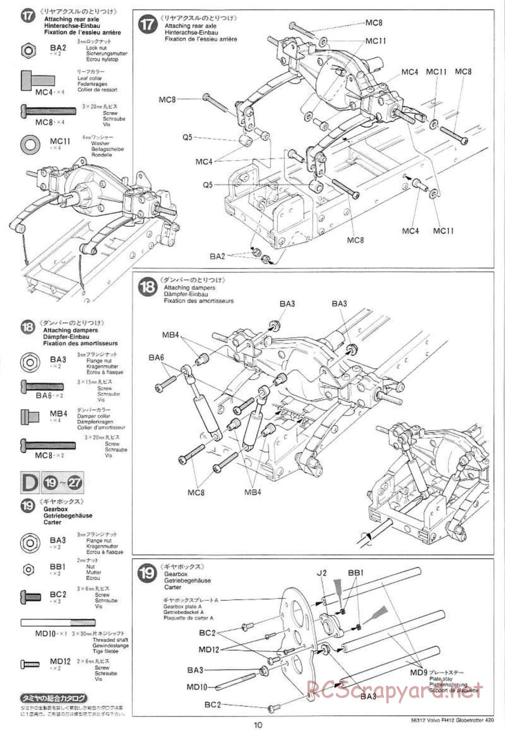 Tamiya - Volvo FH12 Globetrotter 420 - Manual - Page 10