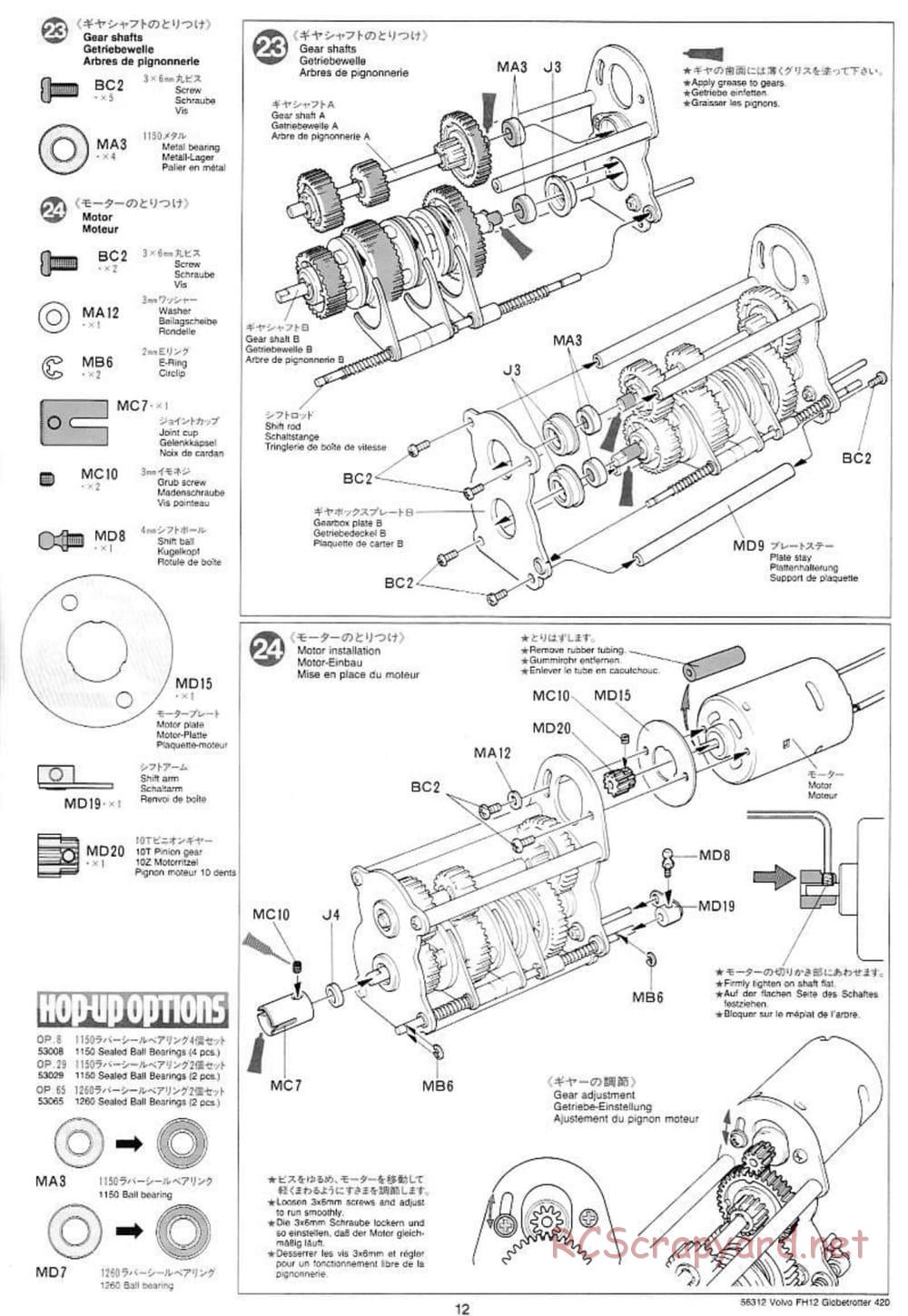 Tamiya - Volvo FH12 Globetrotter 420 - Manual - Page 12