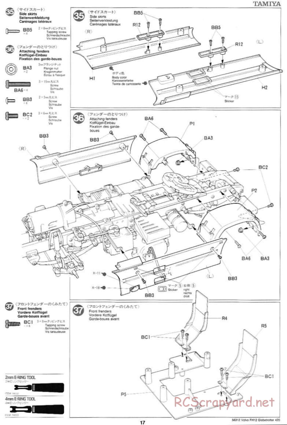 Tamiya - Volvo FH12 Globetrotter 420 - Manual - Page 17