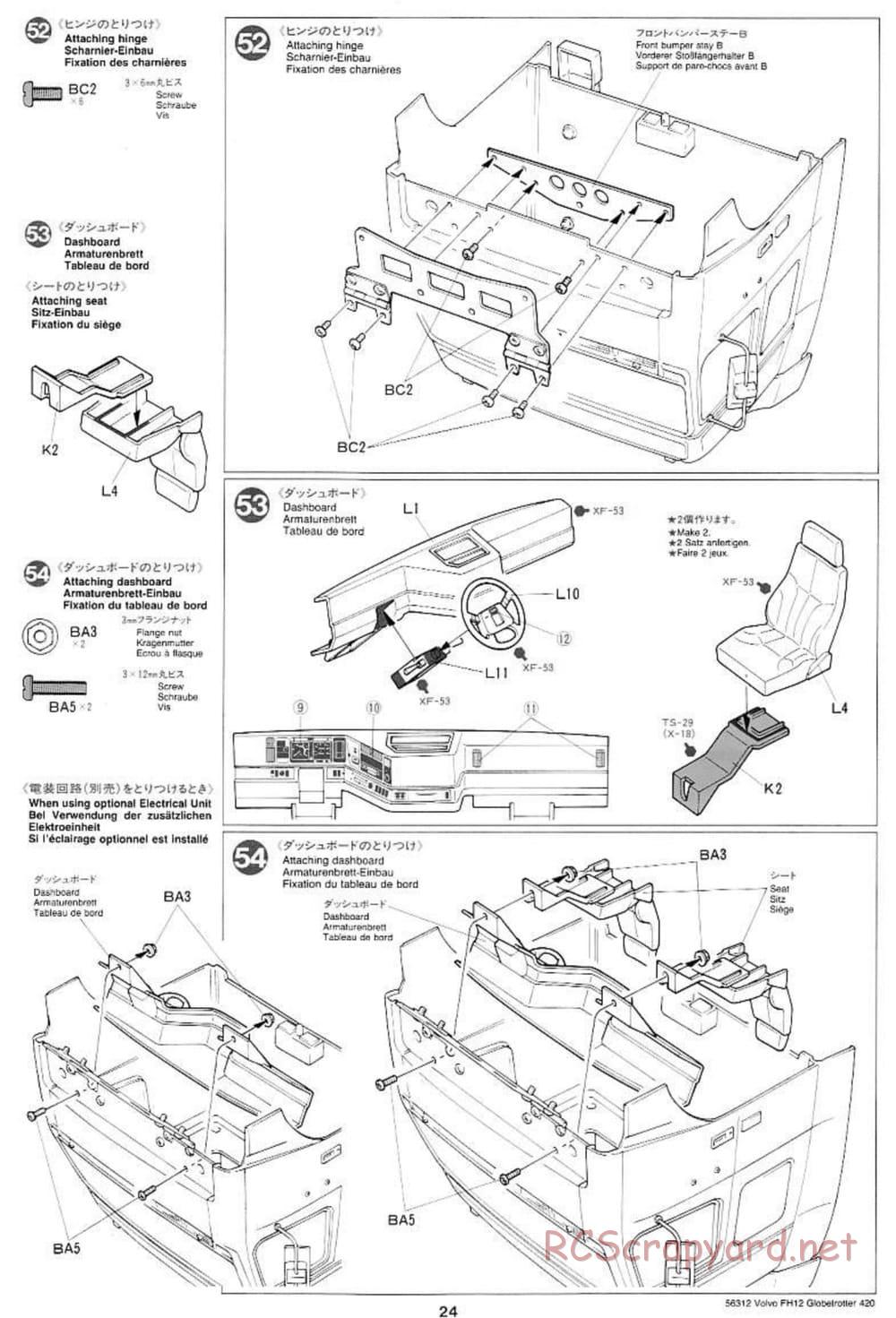 Tamiya - Volvo FH12 Globetrotter 420 - Manual - Page 24