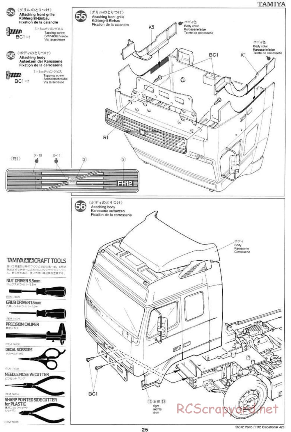 Tamiya - Volvo FH12 Globetrotter 420 - Manual - Page 25