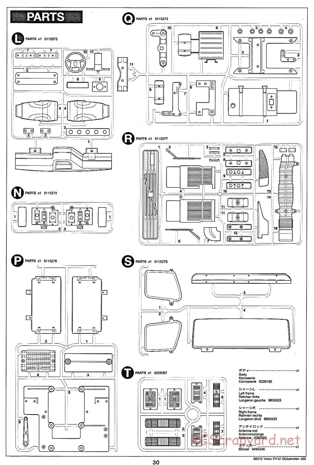 Tamiya - Volvo FH12 Globetrotter 420 - Manual - Page 30