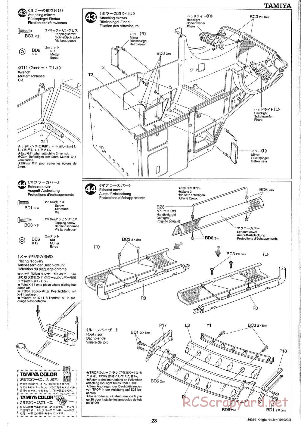 Tamiya - Knight Hauler Tractor Truck Chassis - Manual - Page 23
