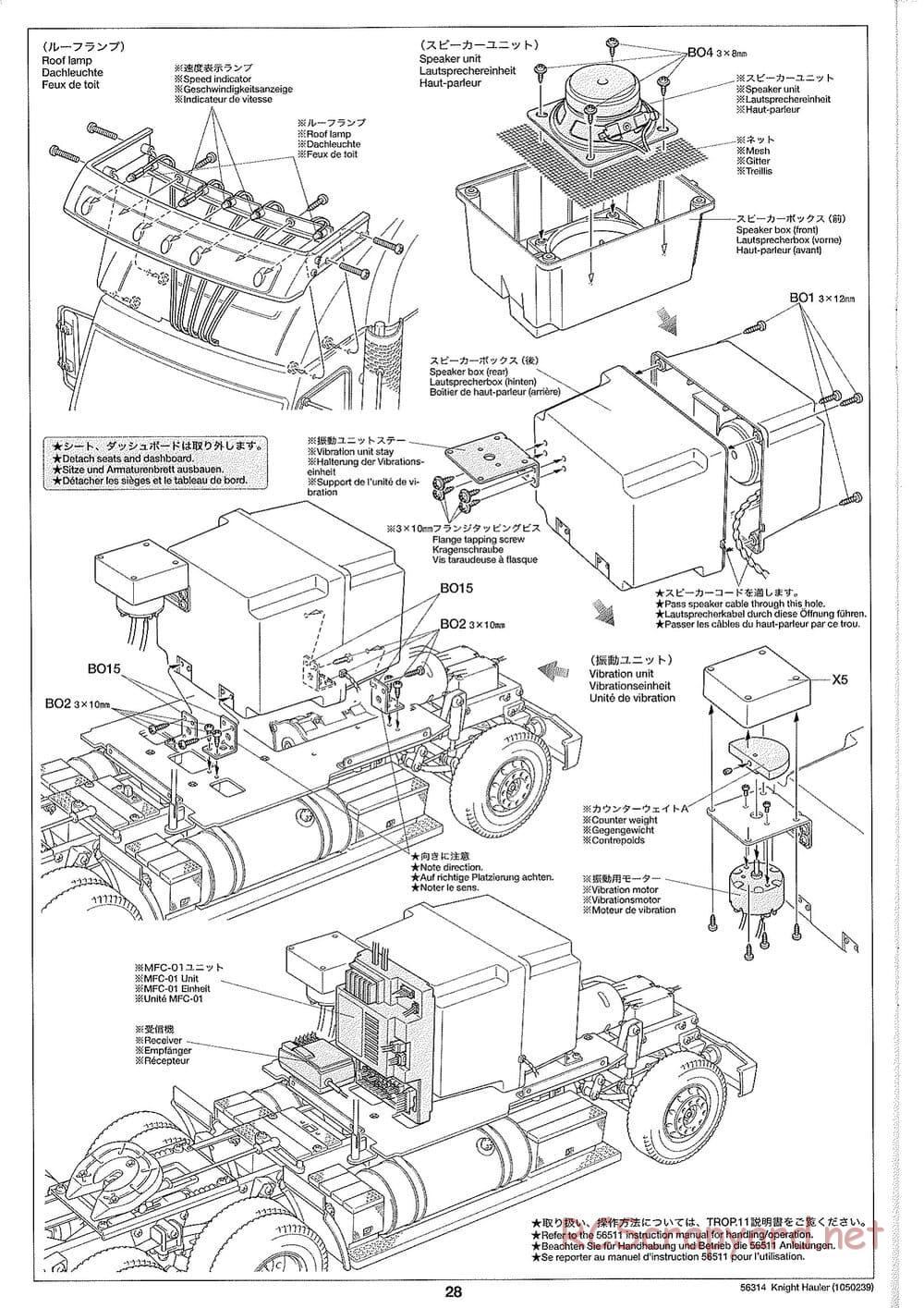 Tamiya - Knight Hauler Tractor Truck Chassis - Manual - Page 28