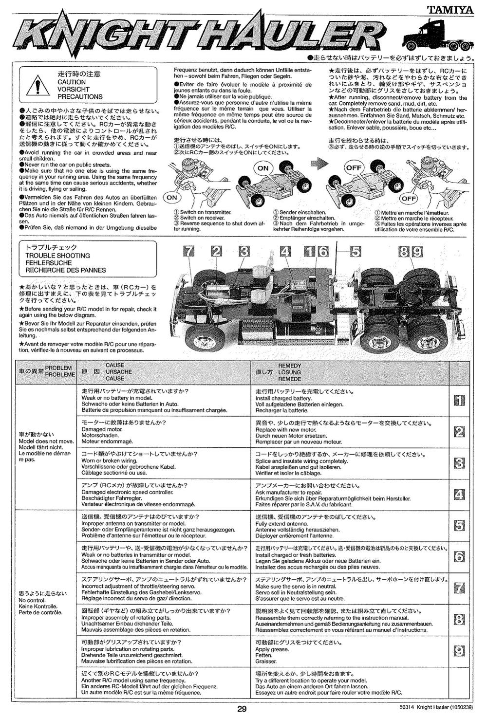 Tamiya - Knight Hauler Tractor Truck Chassis - Manual - Page 29