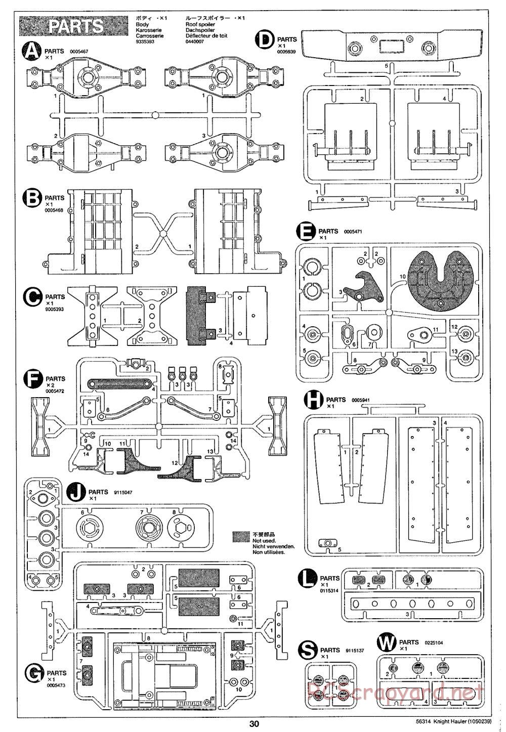 Tamiya - Knight Hauler Tractor Truck Chassis - Manual - Page 30