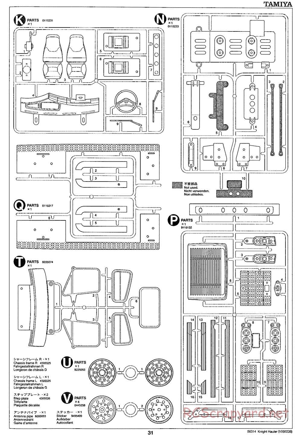 Tamiya - Knight Hauler Tractor Truck Chassis - Manual - Page 31