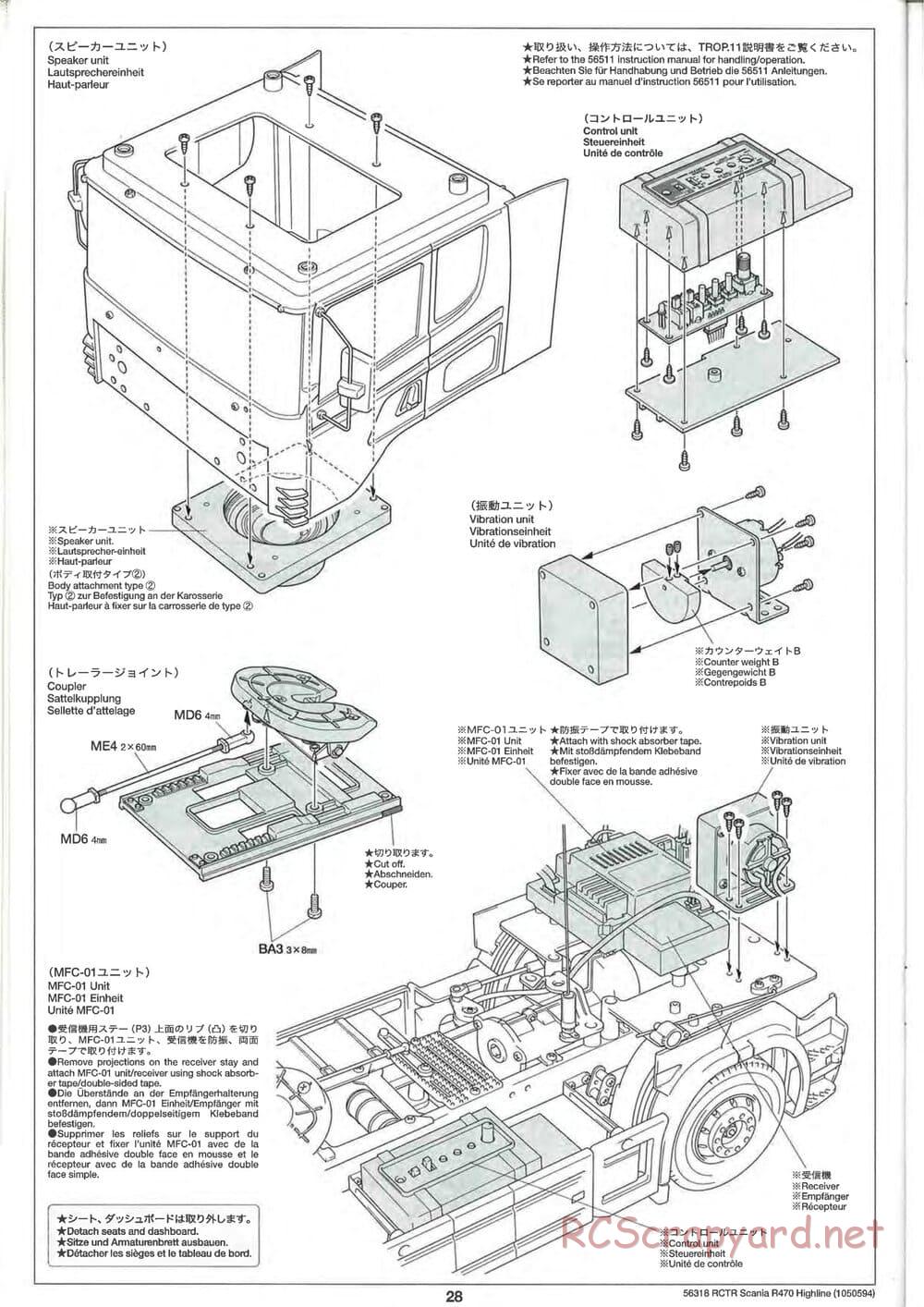Tamiya - Scania R470 Highline Tractor Truck Chassis - Manual - Page 28