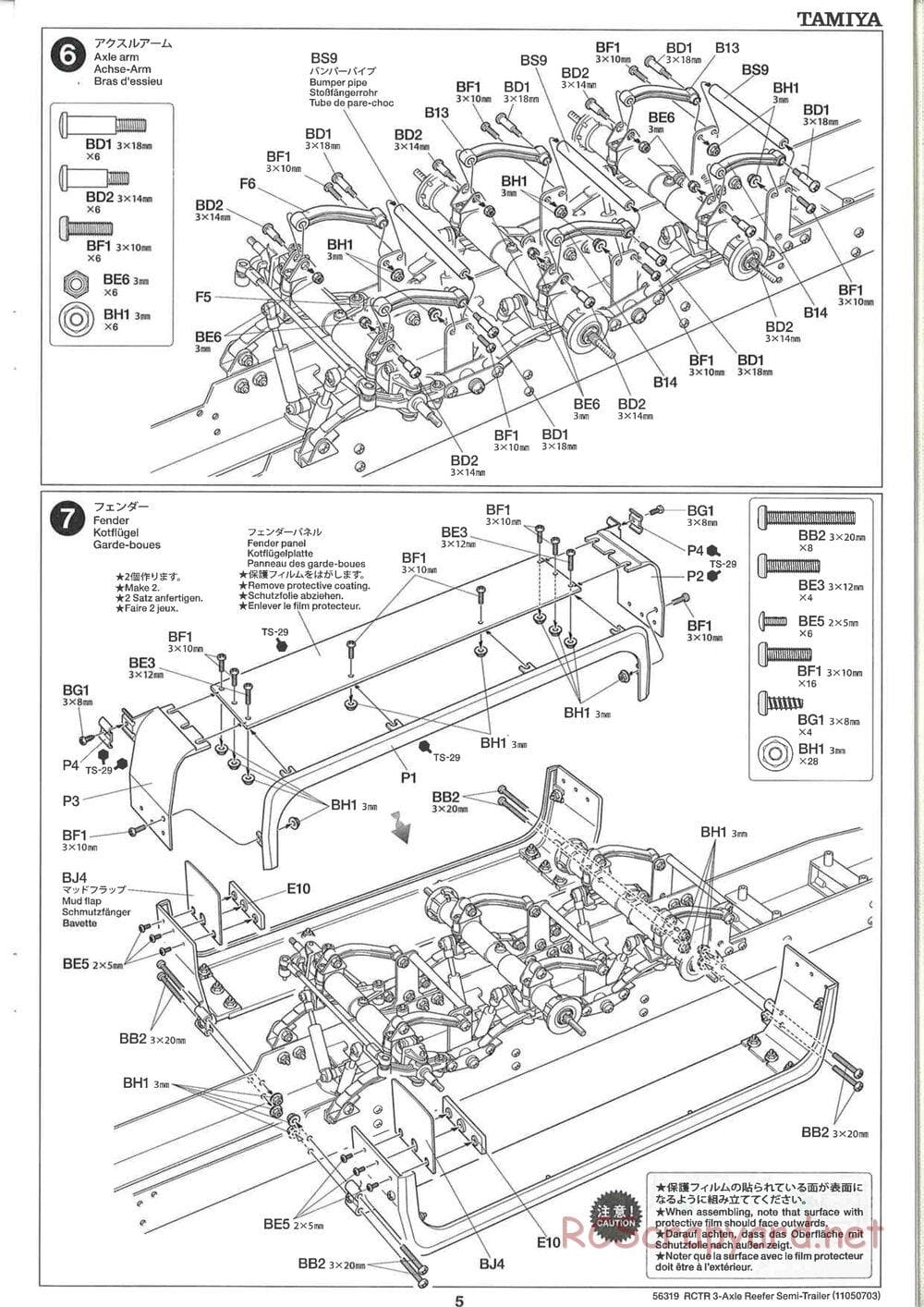 Tamiya - Semi Reefer Trailer Chassis - Manual - Page 5