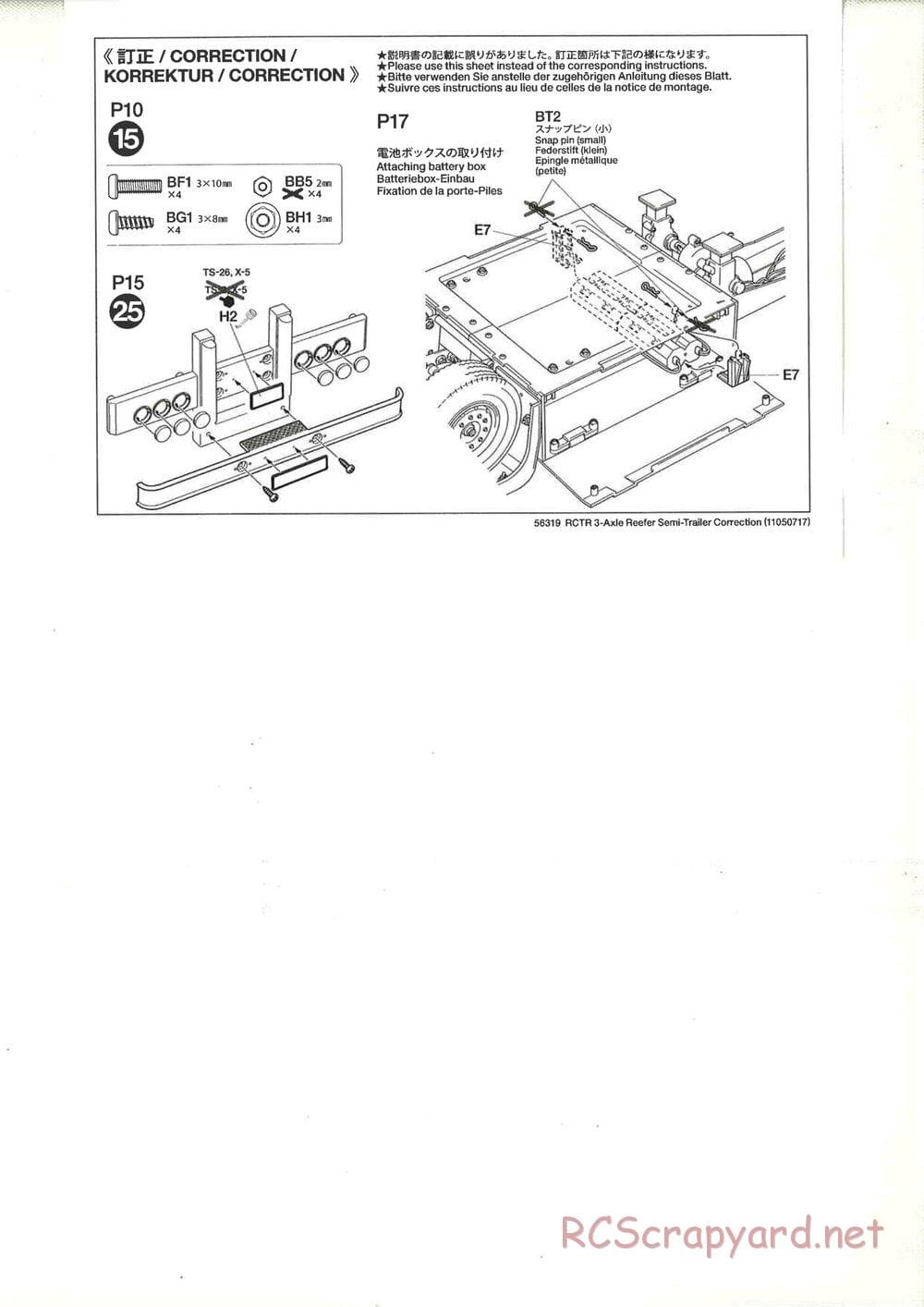 Tamiya - Semi Reefer Trailer Chassis - Manual - Page 21