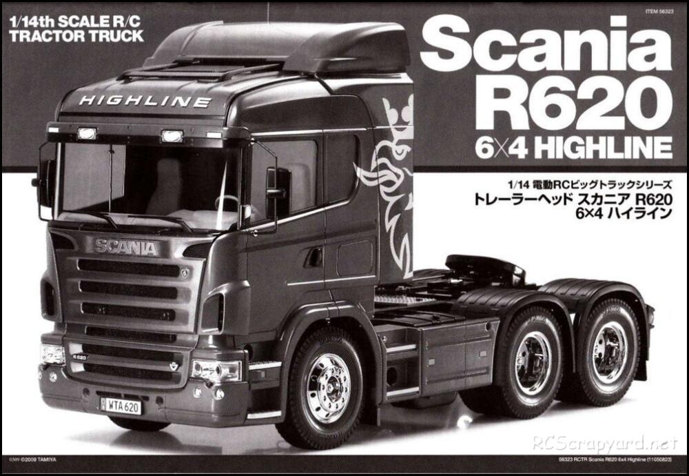 Tamiya - Scania R620 6x4 Highline Tractor Truck Chassis - Manual - Page 1