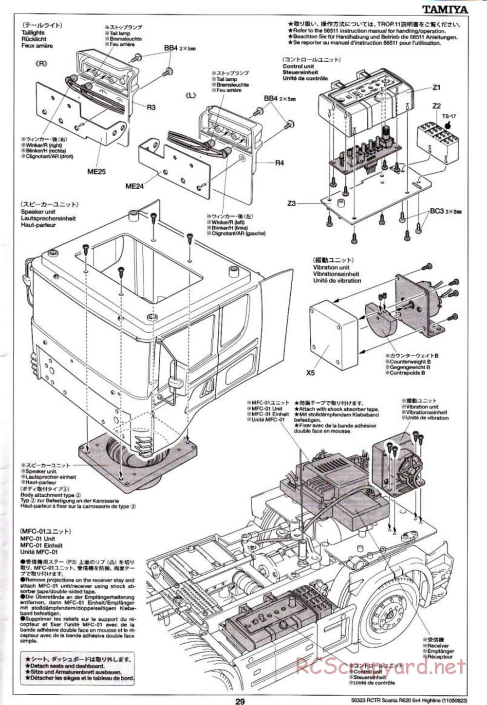 Tamiya - Scania R620 6x4 Highline Tractor Truck Chassis - Manual - Page 29