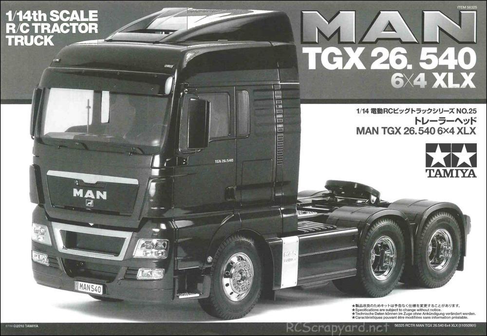 Tamiya - MAN TGX 26.540 6x4 XLX Tractor Truck Chassis - Manual - Page 1