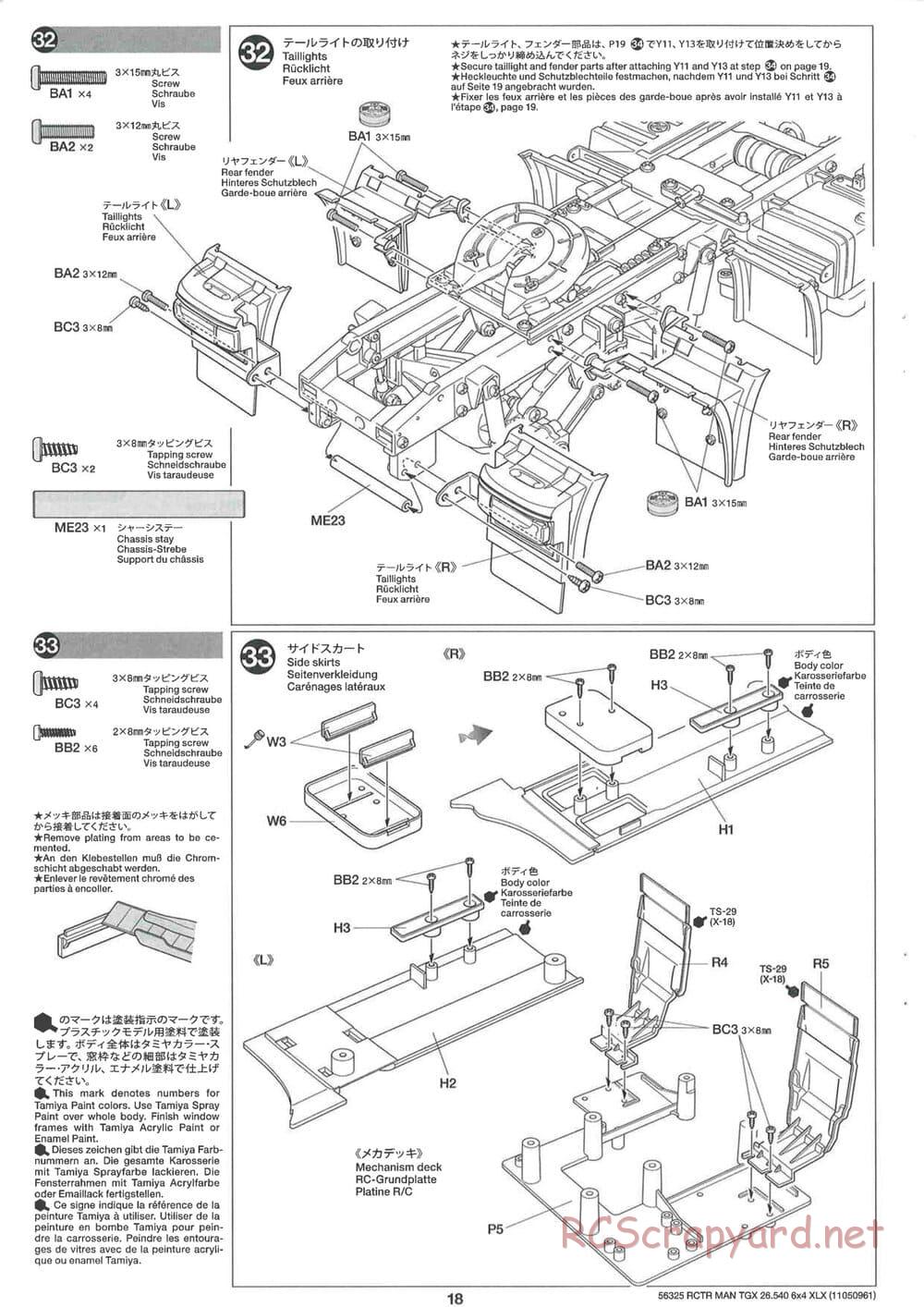 Tamiya - MAN TGX 26.540 6x4 XLX Tractor Truck Chassis - Manual - Page 18