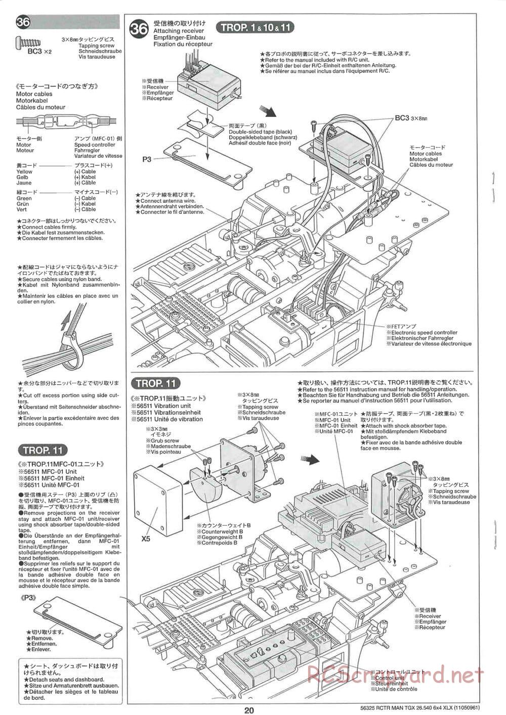 Tamiya - MAN TGX 26.540 6x4 XLX Tractor Truck Chassis - Manual - Page 20