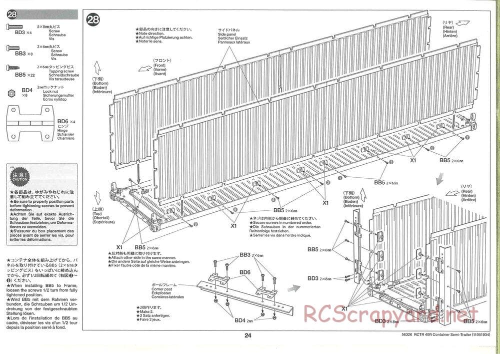 Tamiya - Semi Container Trailer Maersk Chassis - Manual - Page 24