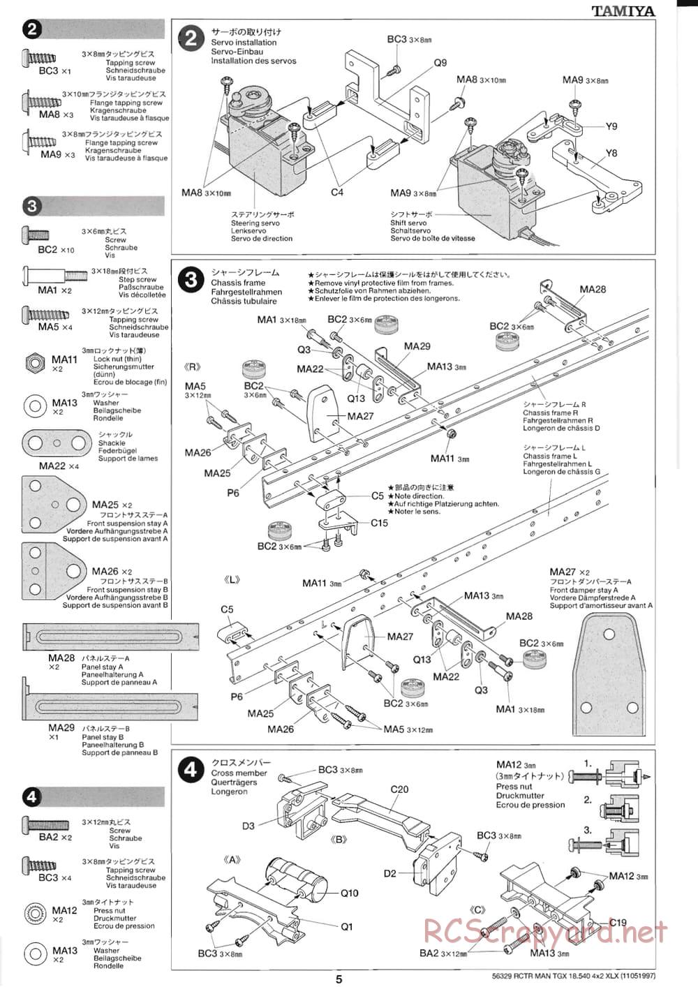 Tamiya - MAN TGX 18.540 4x2 XLX - Manual - Page 5