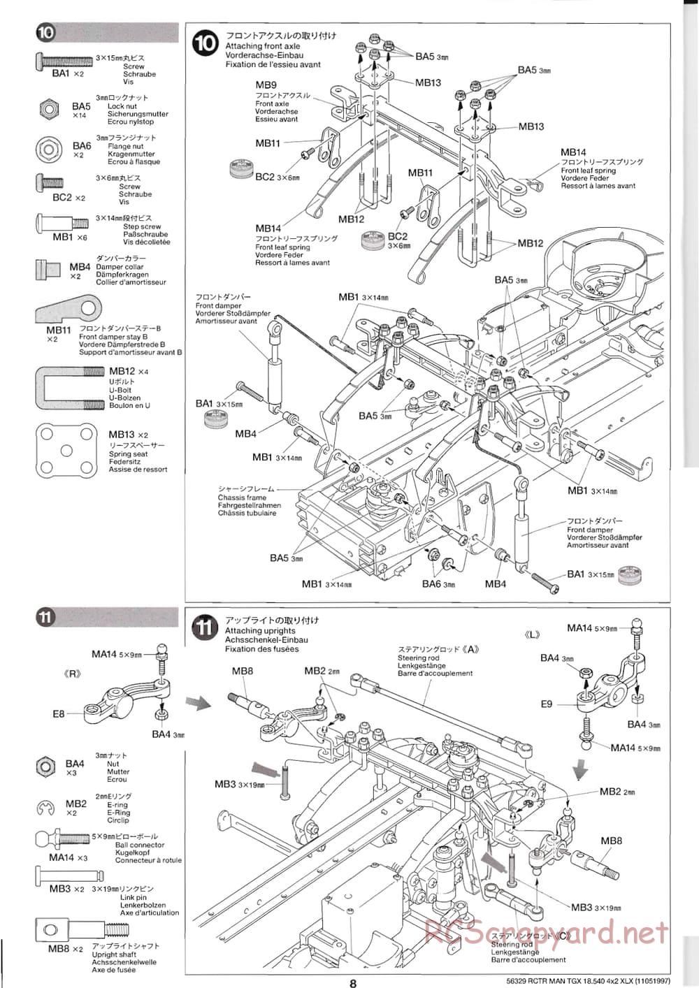 Tamiya - MAN TGX 18.540 4x2 XLX - Manual - Page 8