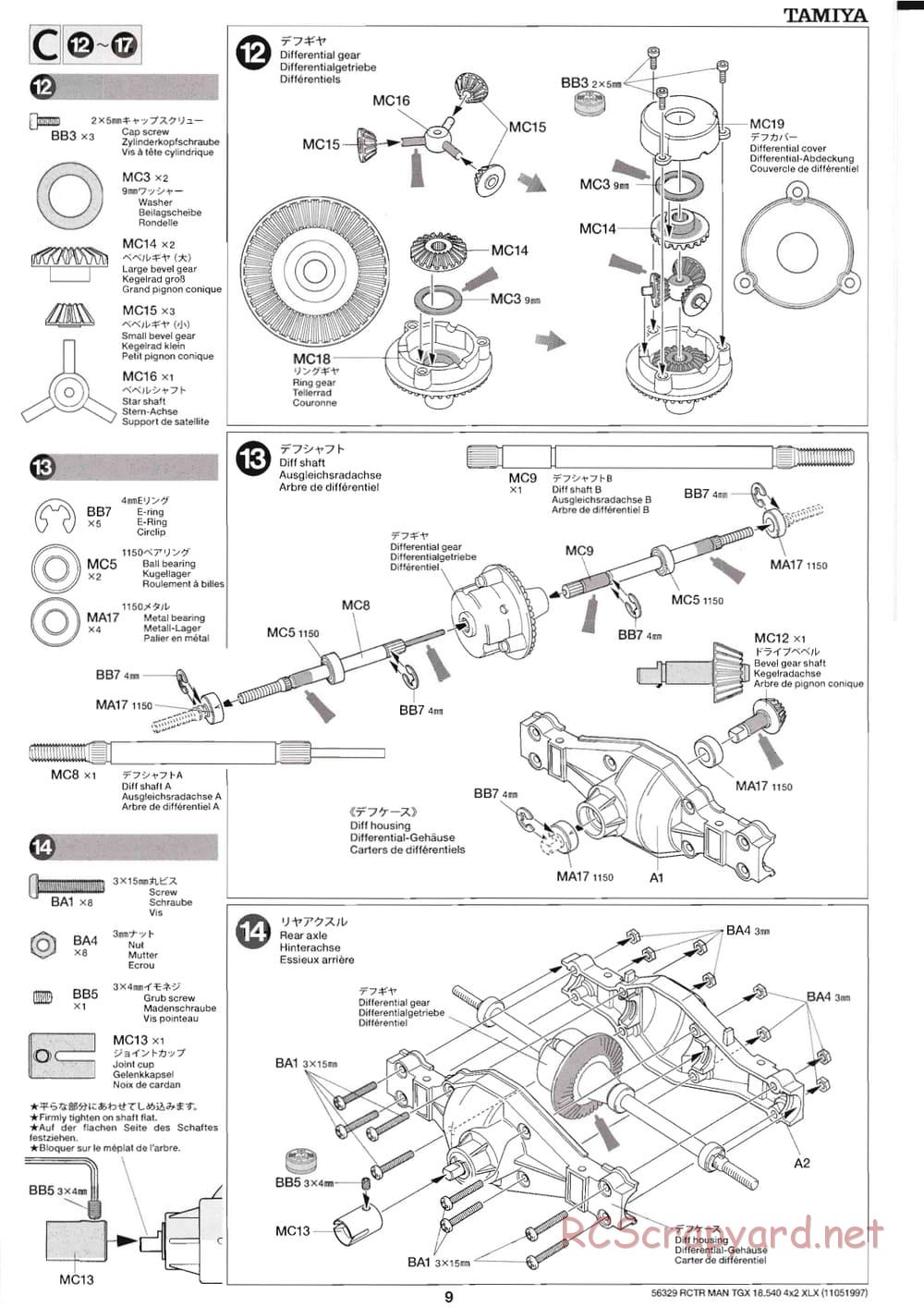 Tamiya - MAN TGX 18.540 4x2 XLX - Manual - Page 9