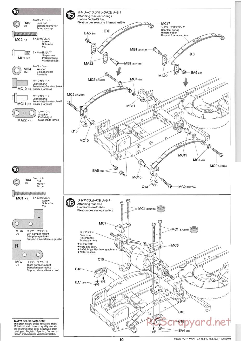 Tamiya - MAN TGX 18.540 4x2 XLX - Manual - Page 10