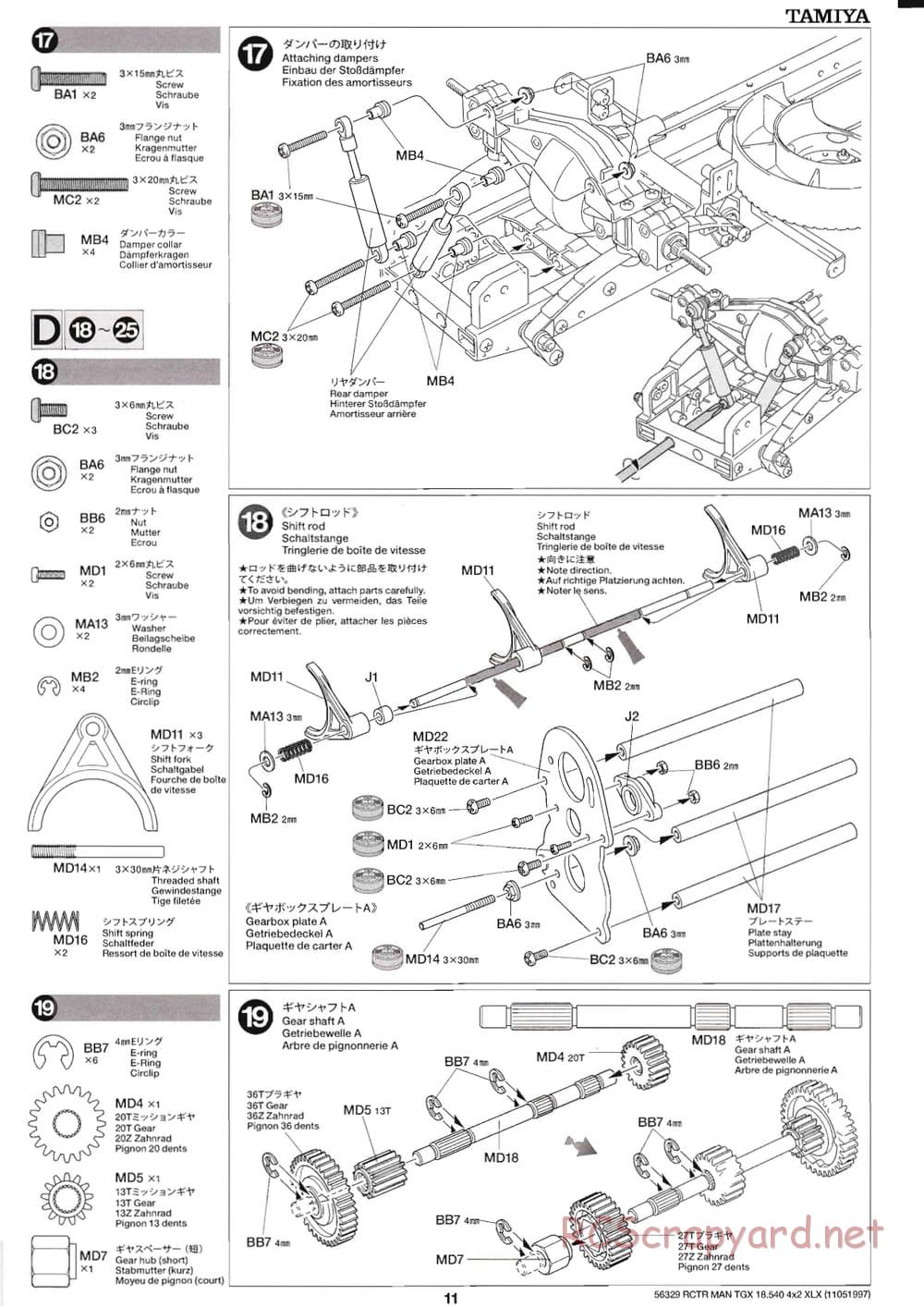 Tamiya - MAN TGX 18.540 4x2 XLX - Manual - Page 11