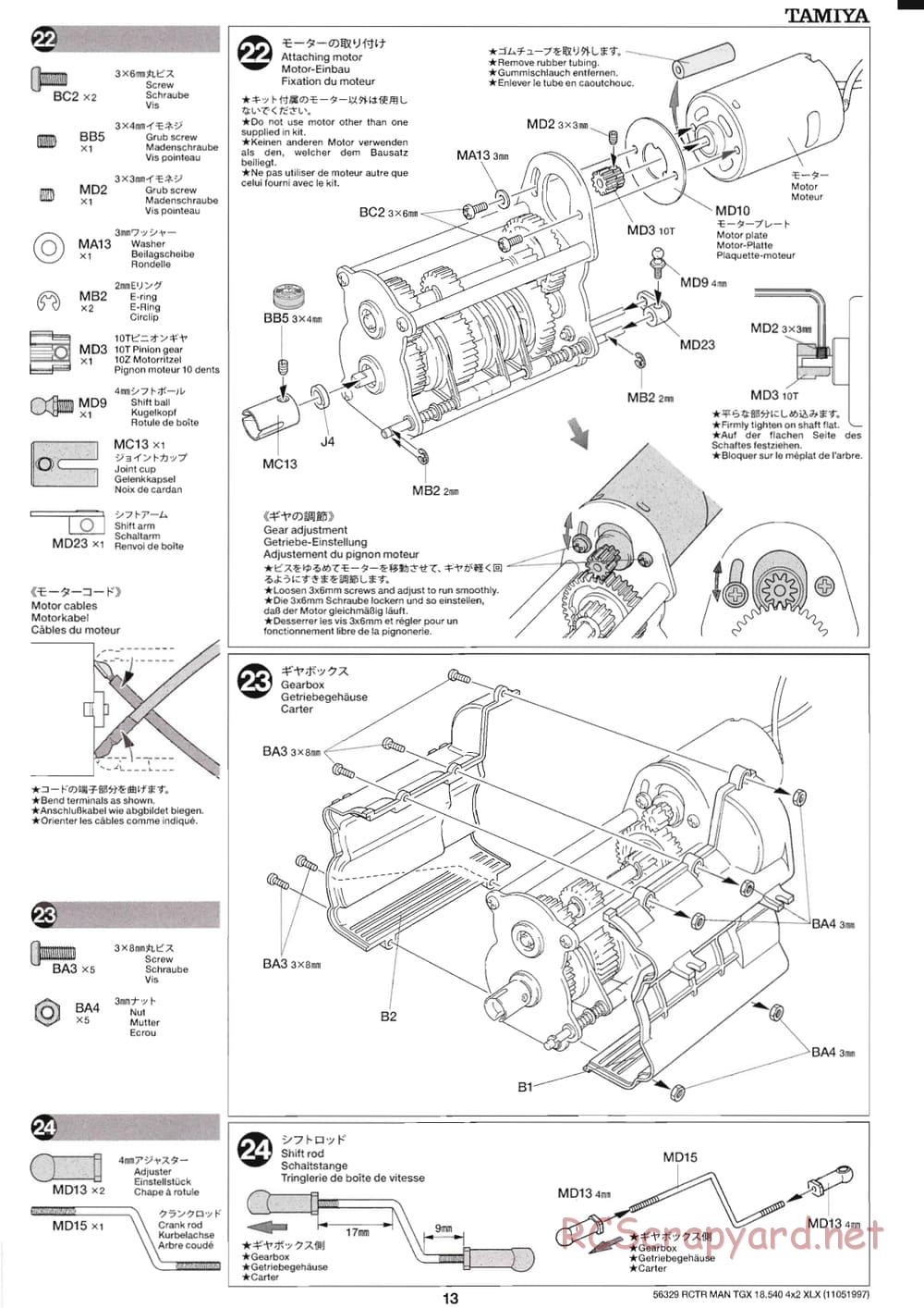 Tamiya - MAN TGX 18.540 4x2 XLX - Manual - Page 13