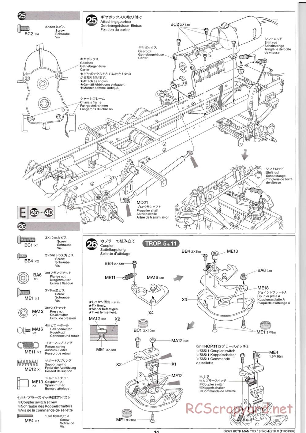 Tamiya - MAN TGX 18.540 4x2 XLX - Manual - Page 14