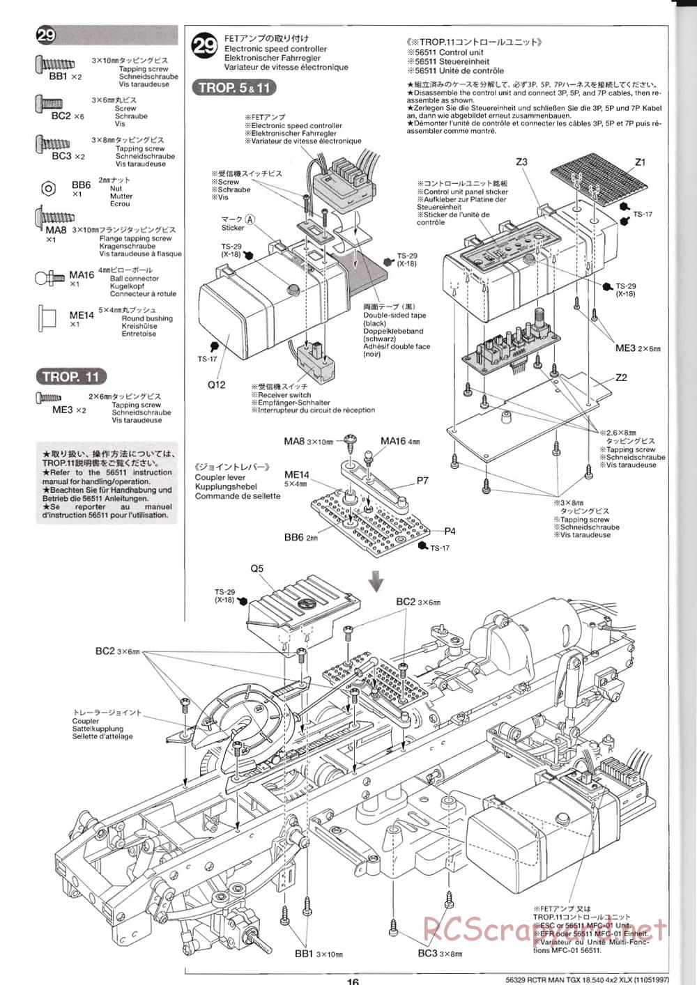 Tamiya - MAN TGX 18.540 4x2 XLX - Manual - Page 16