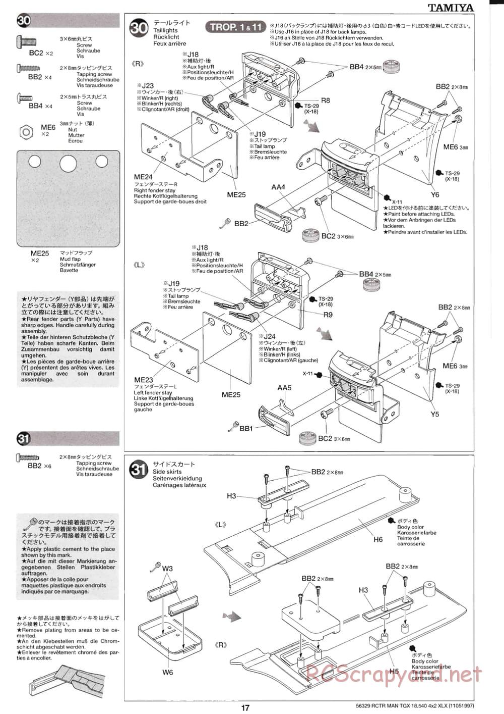 Tamiya - MAN TGX 18.540 4x2 XLX - Manual - Page 17