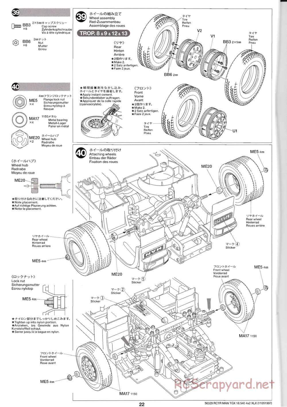 Tamiya - MAN TGX 18.540 4x2 XLX - Manual - Page 22