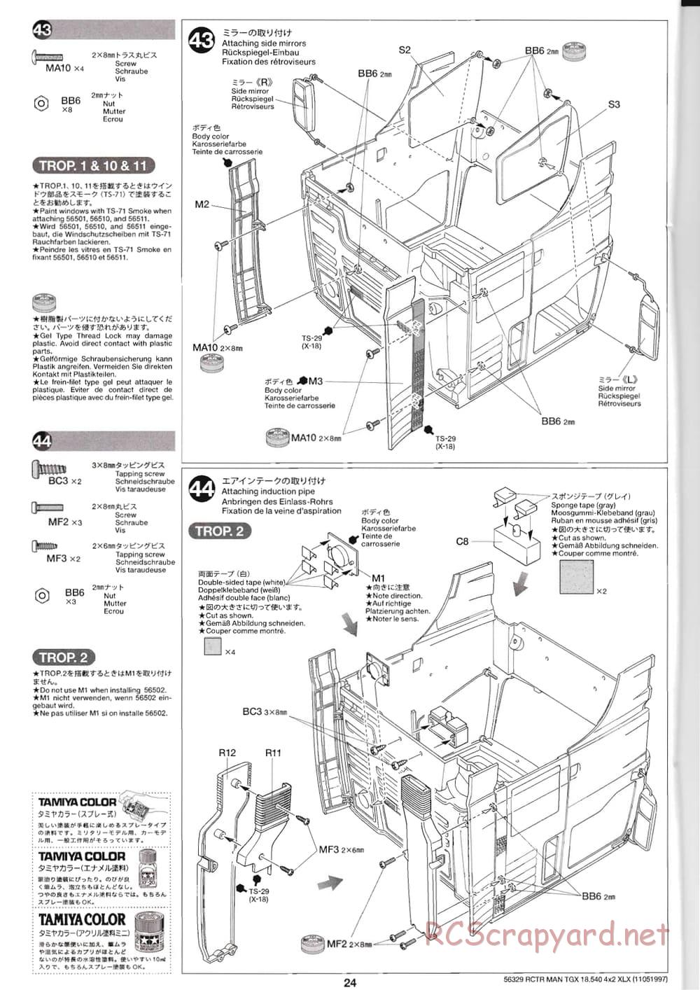 Tamiya - MAN TGX 18.540 4x2 XLX - Manual - Page 24