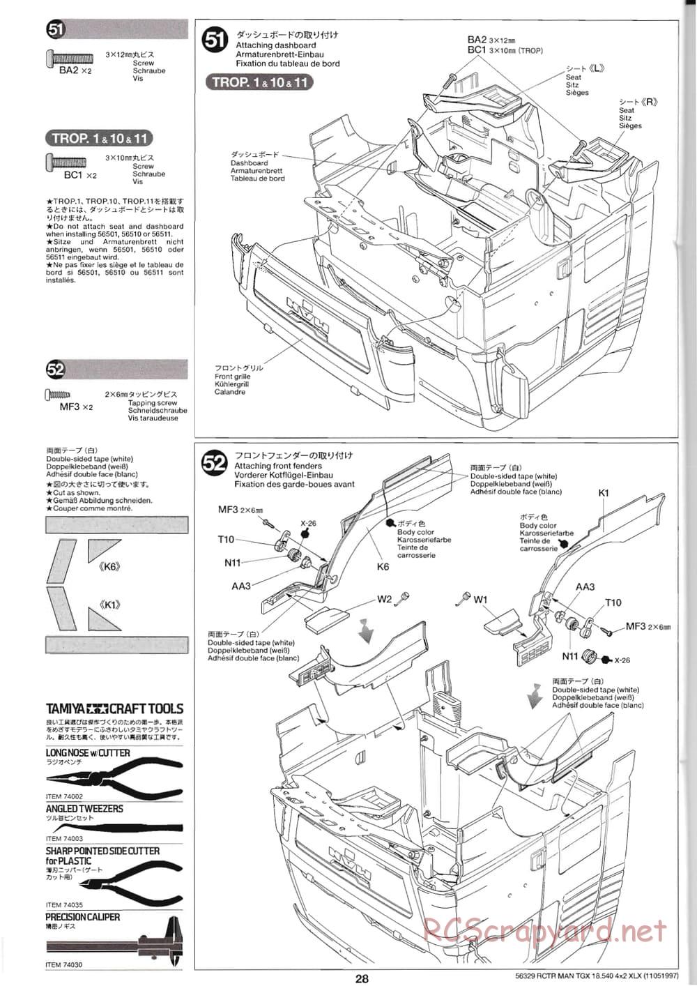 Tamiya - MAN TGX 18.540 4x2 XLX - Manual - Page 28