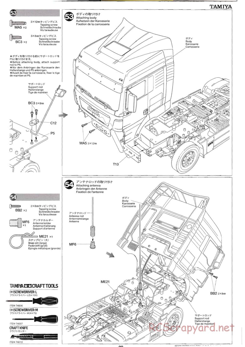 Tamiya - MAN TGX 18.540 4x2 XLX - Manual - Page 29