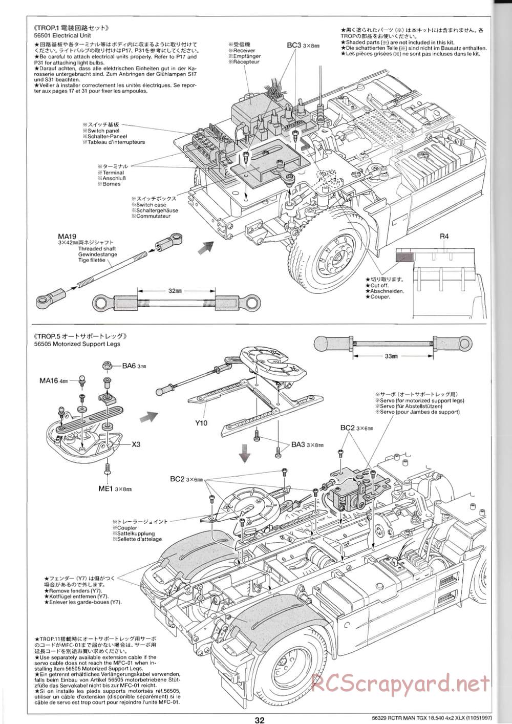 Tamiya - MAN TGX 18.540 4x2 XLX - Manual - Page 32