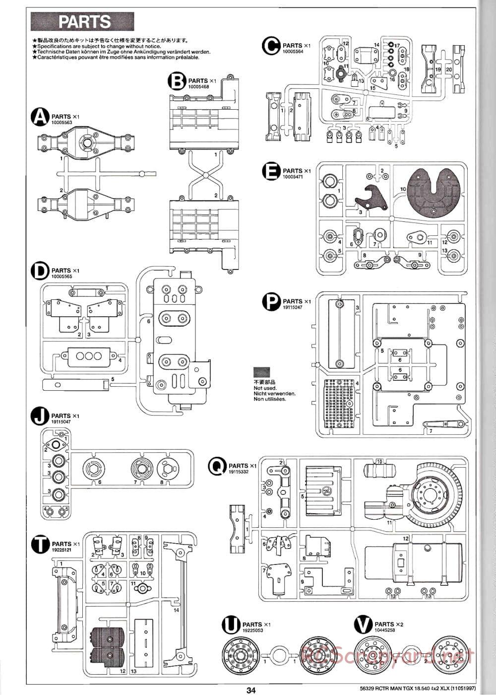 Tamiya - MAN TGX 18.540 4x2 XLX - Manual - Page 34