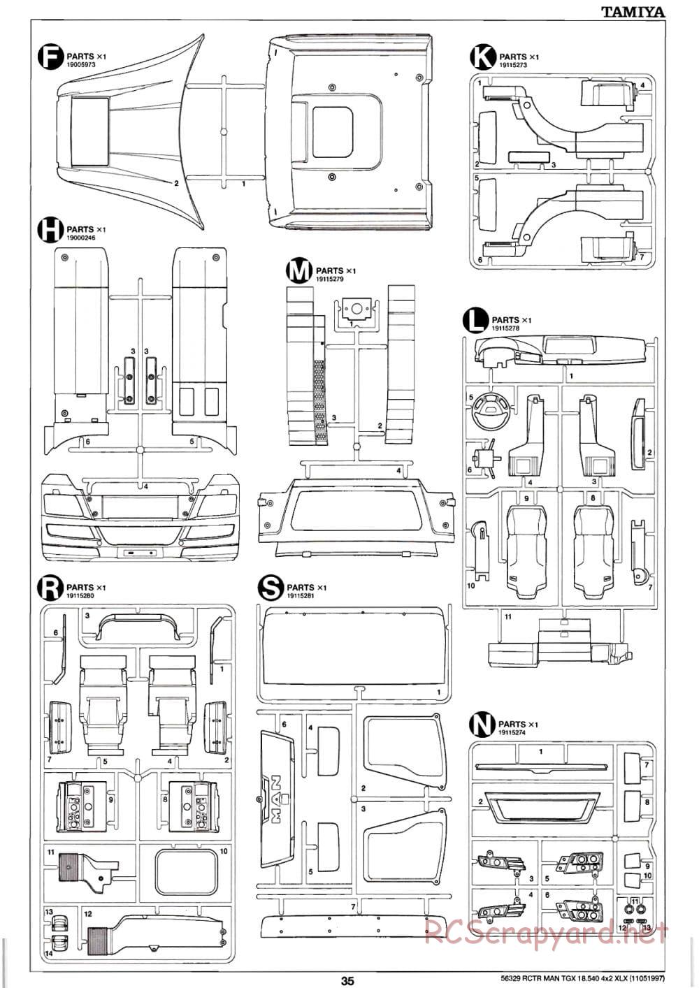 Tamiya - MAN TGX 18.540 4x2 XLX - Manual - Page 35