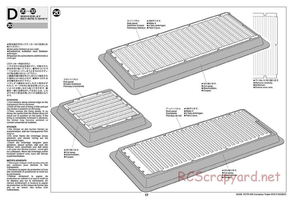 Tamiya - Semi Container Trailer NYK Chassis - Manual - Page 17