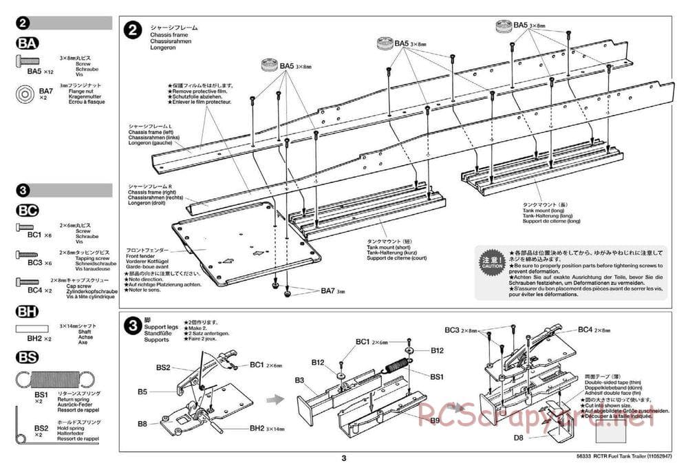 Tamiya - Semi Tanker Trailer - Gallant Eagle Chassis - Manual - Page 3