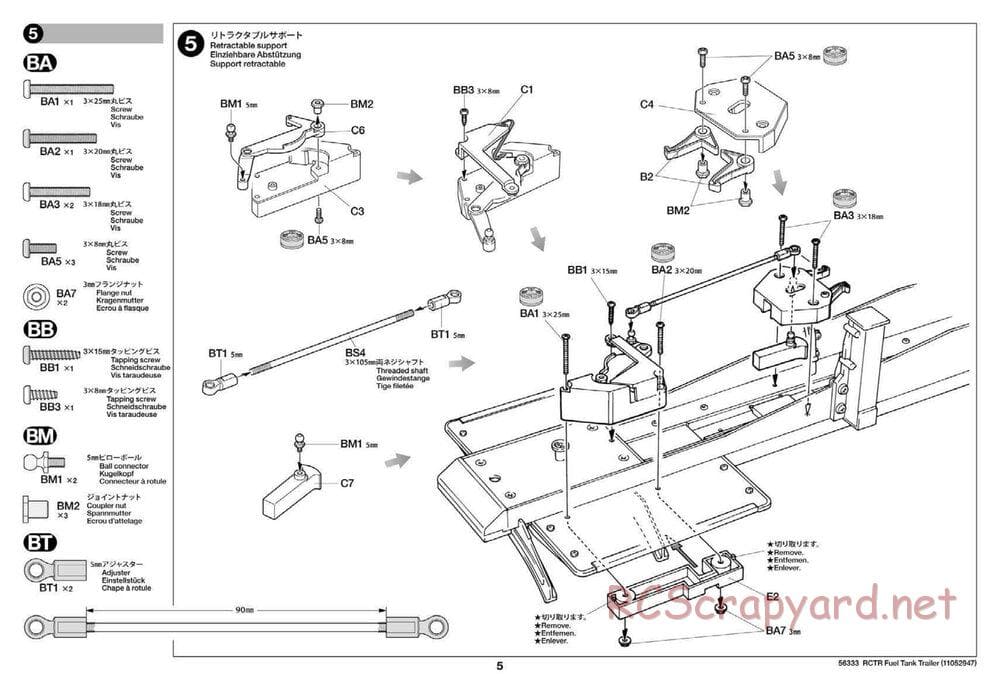 Tamiya - Semi Tanker Trailer - Gallant Eagle Chassis - Manual - Page 5