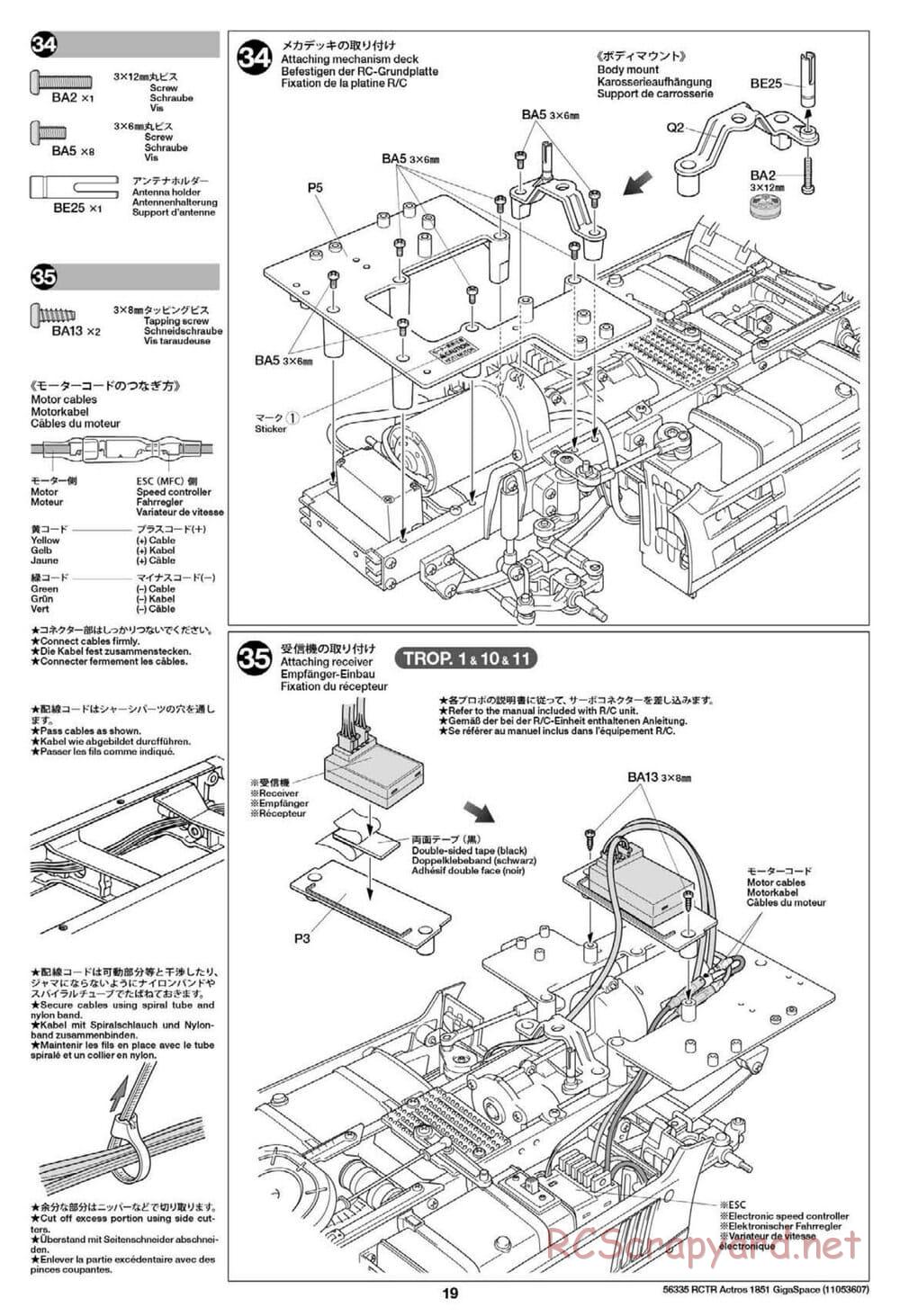 Tamiya - Mercedes-Benz Actros 1851 Gigaspace Tractor Truck Chassis - Manual - Page 19