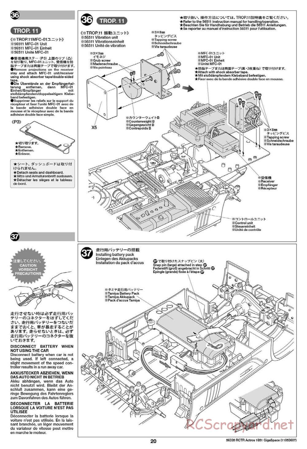 Tamiya - Mercedes-Benz Actros 1851 Gigaspace Tractor Truck Chassis - Manual - Page 20