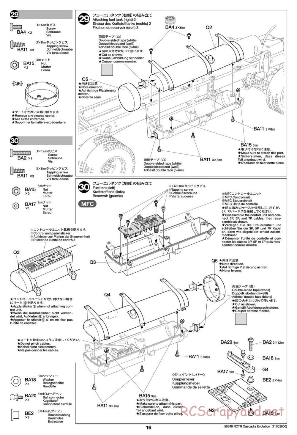 Tamiya - Freightliner Cascadia Evolution Tractor Truck Chassis - Manual - Page 16