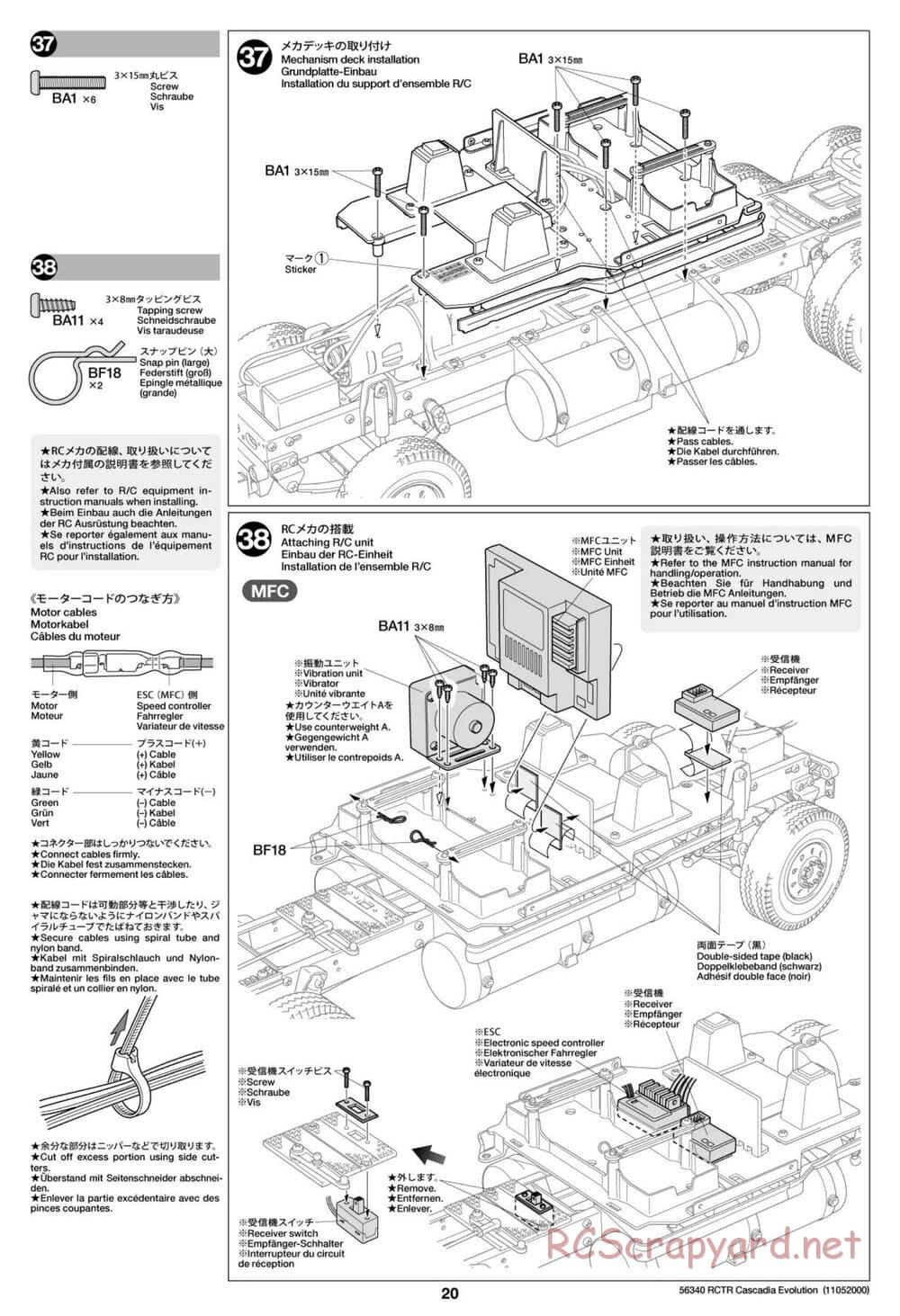 Tamiya - Freightliner Cascadia Evolution Tractor Truck Chassis - Manual - Page 20