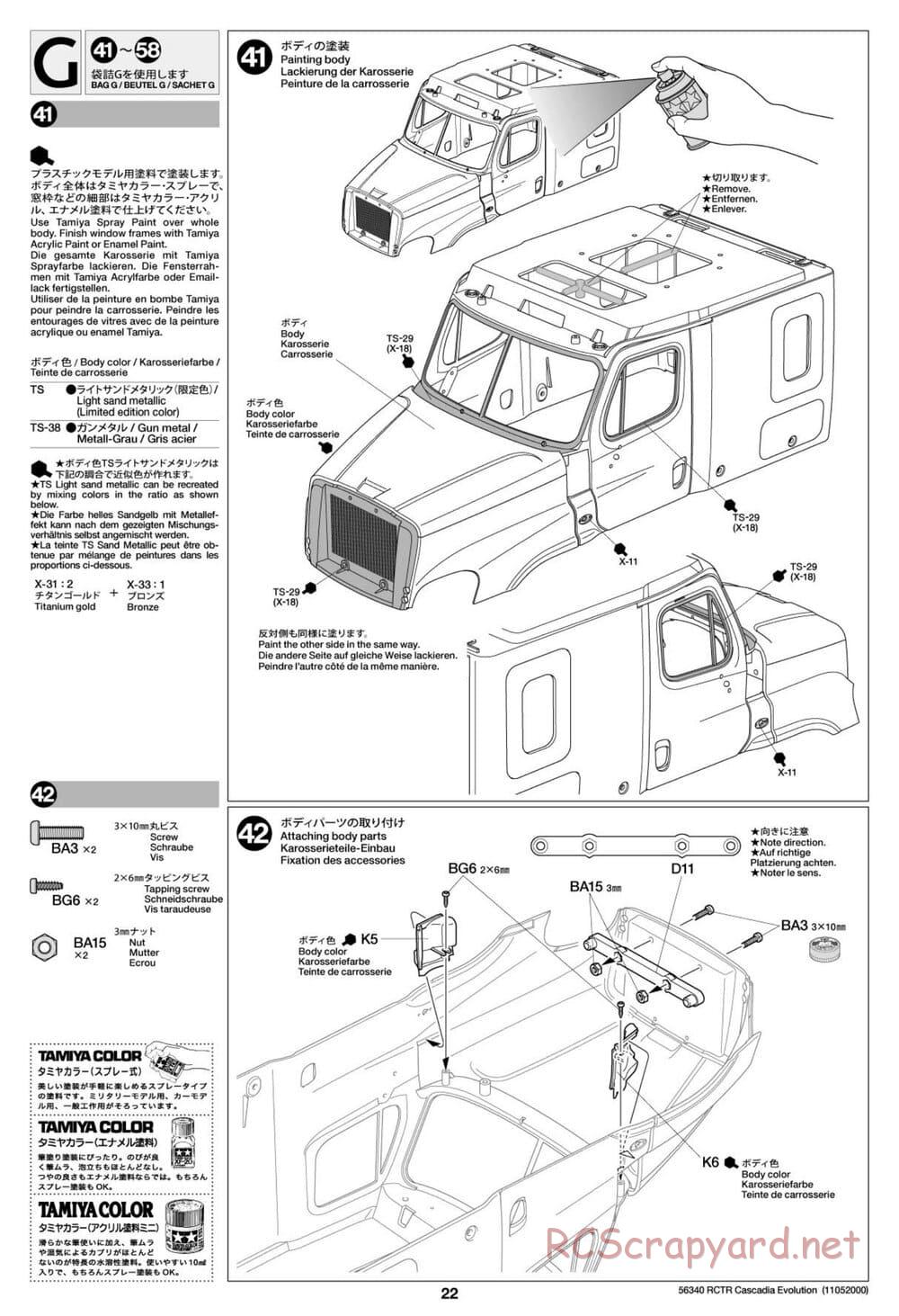 Tamiya - Freightliner Cascadia Evolution Tractor Truck Chassis - Manual - Page 22