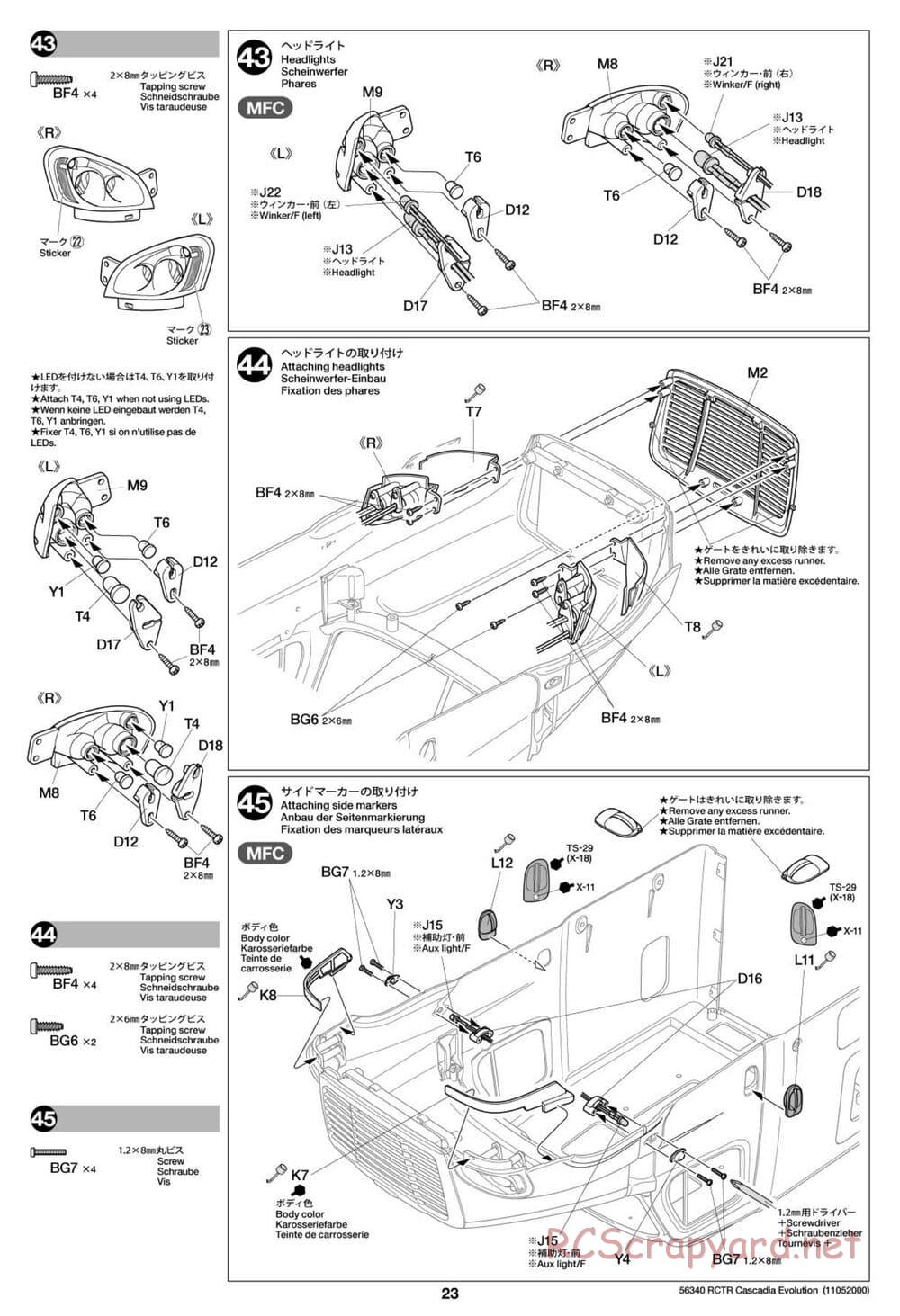 Tamiya - Freightliner Cascadia Evolution Tractor Truck Chassis - Manual - Page 23