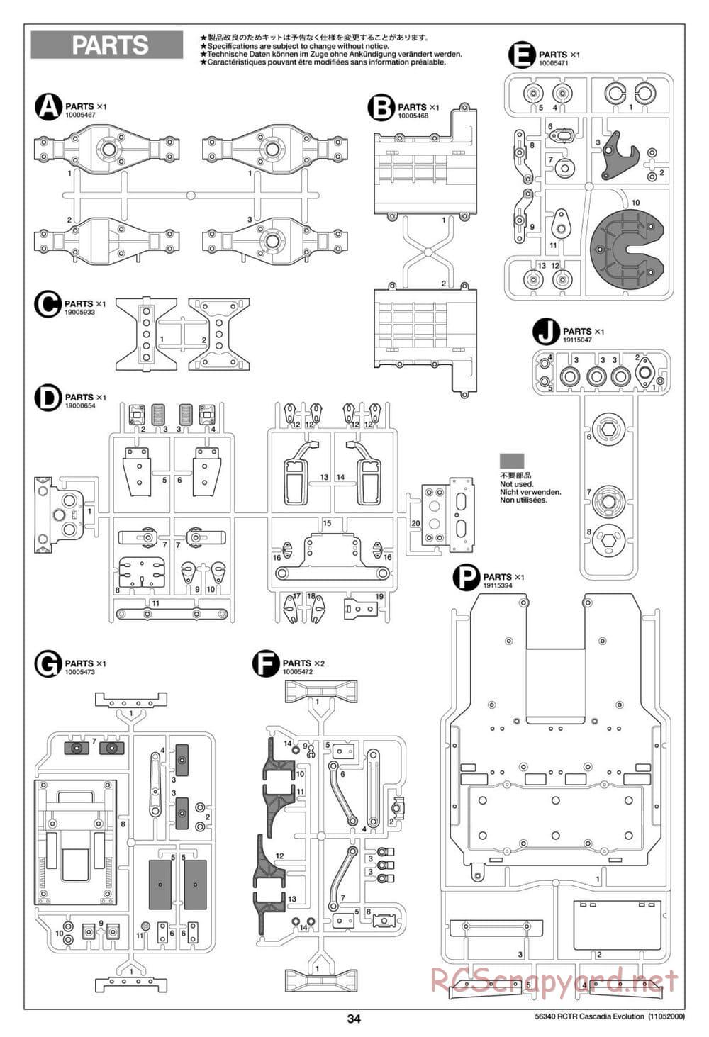 Tamiya - Freightliner Cascadia Evolution Tractor Truck Chassis - Manual - Page 34