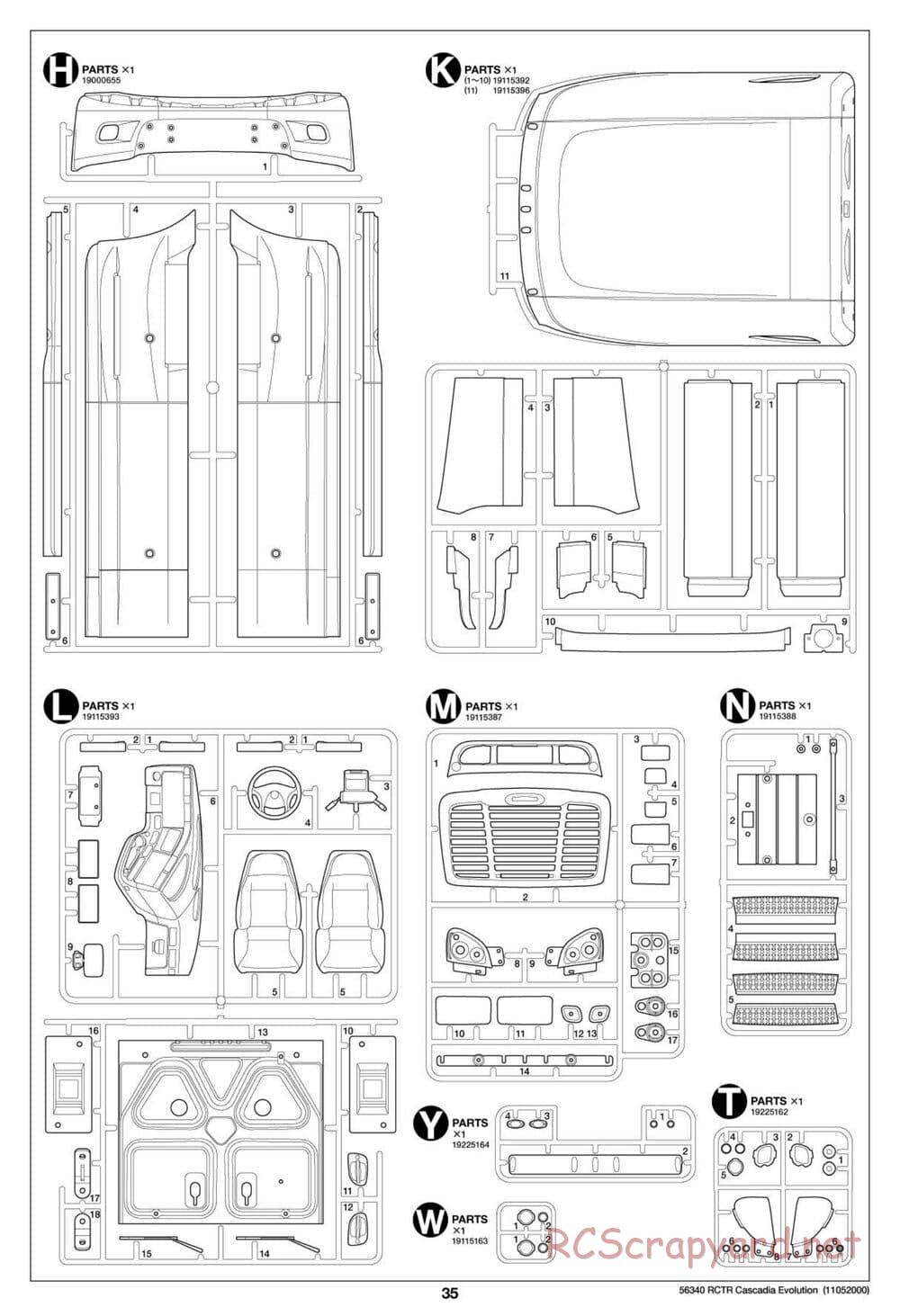 Tamiya - Freightliner Cascadia Evolution Tractor Truck Chassis - Manual - Page 35