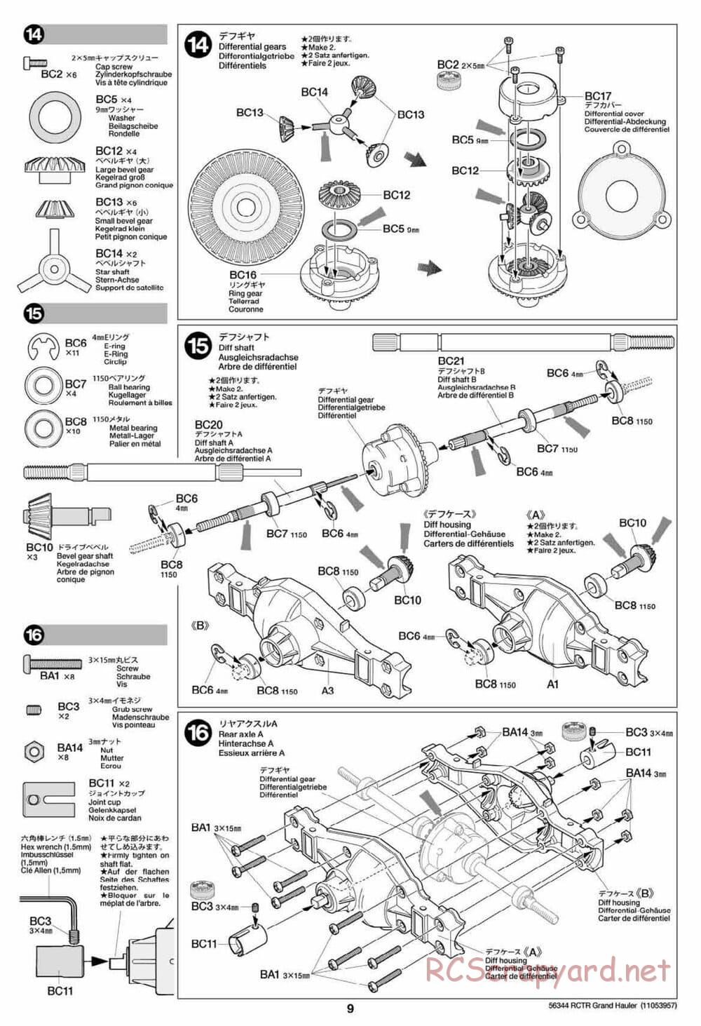 Tamiya - Grand Hauler Tractor Truck Chassis - Manual - Page 9