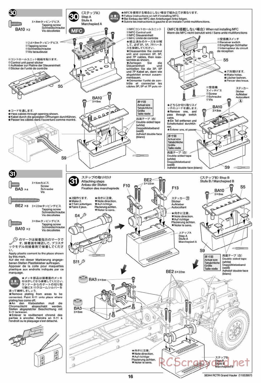 Tamiya - Grand Hauler Tractor Truck Chassis - Manual - Page 16